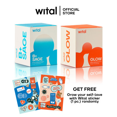Wital B+Sage and Wital Glow + Sticker “Grow your self-love with Wital” 1แผ่น (คละลาย)
